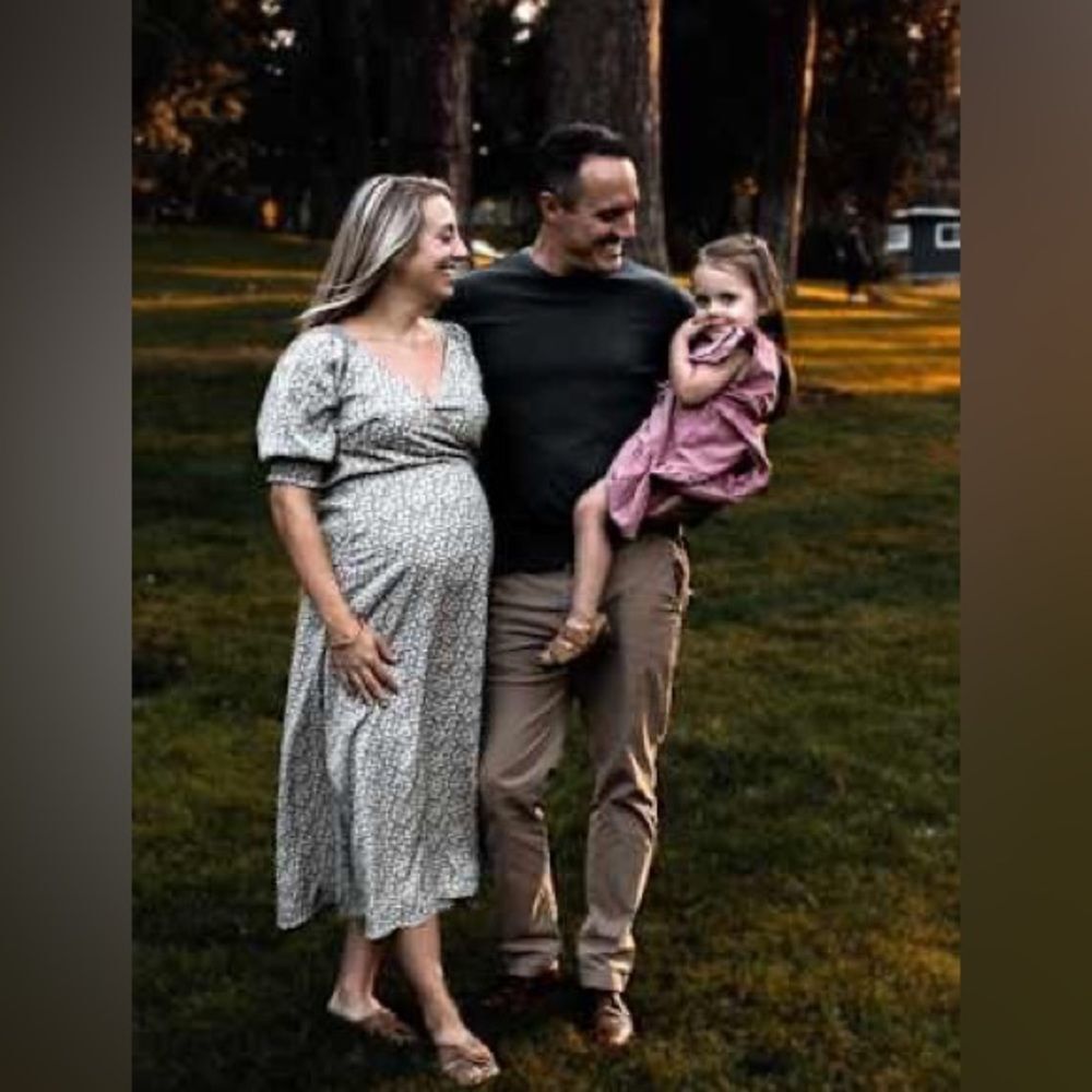 Lulus Times With You Sage Green Floral Print Puff Sleeve Midi Dress Size XS NEW - Picture 6 of 16